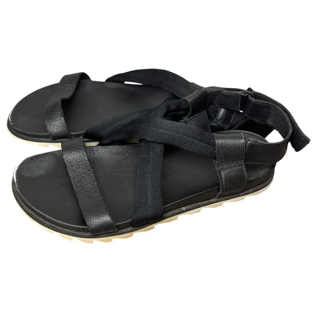 Sorel Women’s Size 7 Black Strappy Ankle Strap Sandals NL4095-010